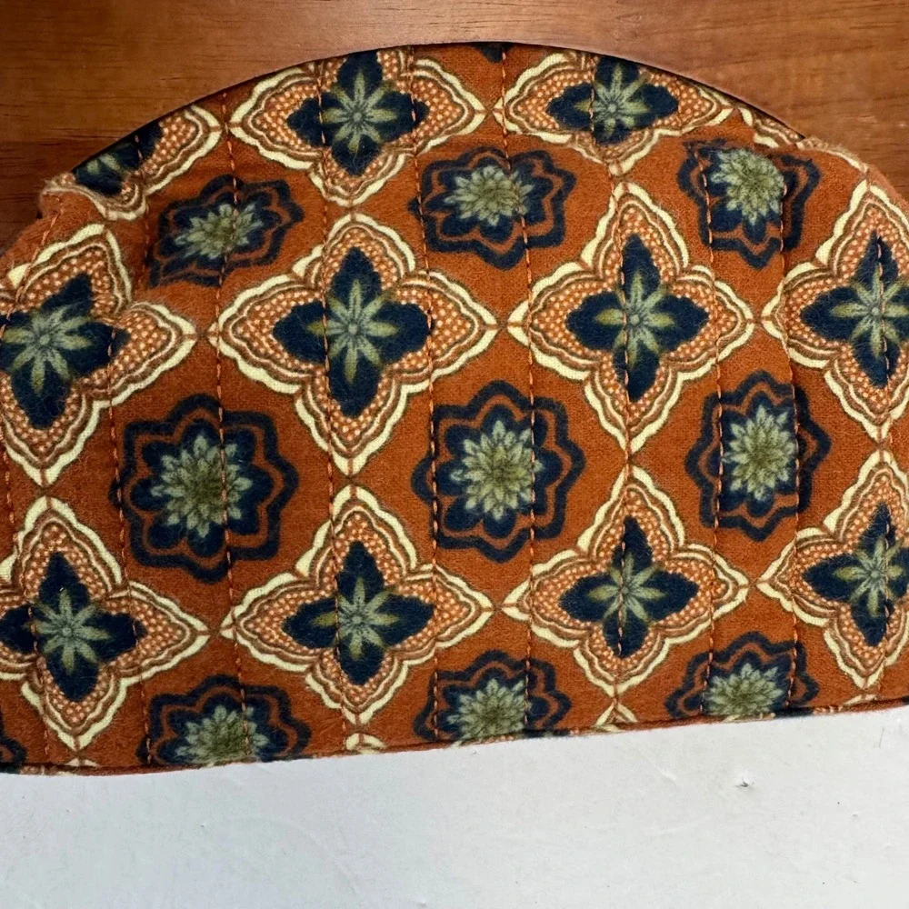 Shiraleah Chicago Evan Top Handle Clutch Wood Handle Quilted Multi Color NWT